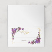 Paarse hotroze goudWaterverf Plaatskaartje (Buitenkant ongevouwen)