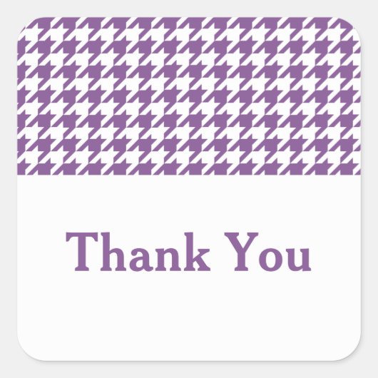 Paarse Houndstooth Dank jullie Stickers (Voorkant)
