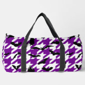 paarse houndstooth Halloween zwarte vleermuizen Plunjezak (Voorkant)