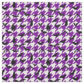 paarse houndstooth Halloween zwarte vleermuizen Stof (Swatch)