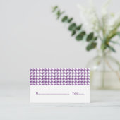 Paarse Houndstooth Weddenschapskaart Plaatskaartje (Staand voorkant)