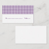 Paarse Houndstooth Weddenschapskaart Plaatskaartje (Voorkant / Achterkant)