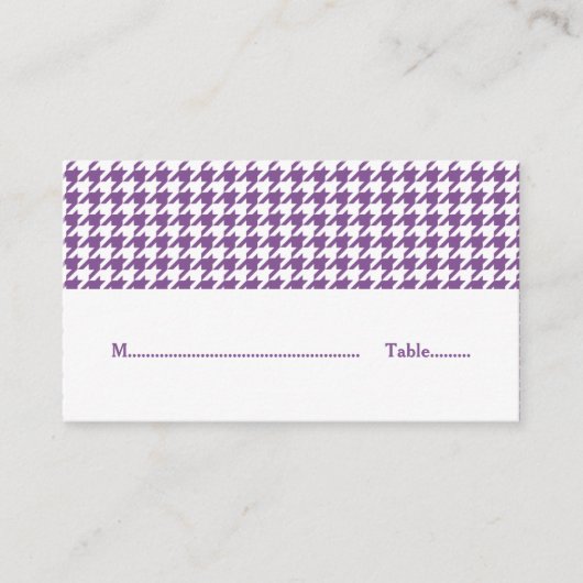 Paarse Houndstooth Weddenschapskaart Plaatskaartje (Voorkant)