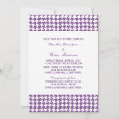 Paarse Houndstooth Wedding Invite Kaart (Voorkant)