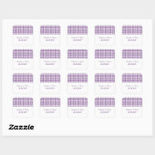 Paarse Houndstooth Wedding Stickers (Vel)