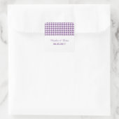 Paarse Houndstooth Wedding Stickers (Tas)