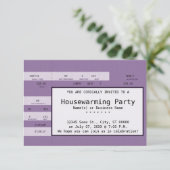 paarse housewarming concertticket kaart (Staand voorkant)