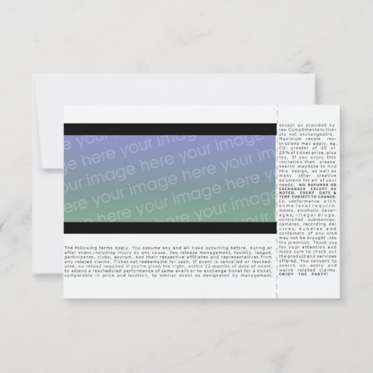 paarse housewarming concertticket kaart (Achterkant)