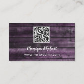 paarse hout&kanten - QR trouwwebsite Informatiekaartje (Achterkant)