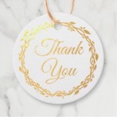 Paarse houten bruiloft dubbelzijdig goudfolie bedankjes labels (Voorkant)