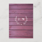 Paarse houten string verlichting & kant bruiloft d informatiekaartje (Achterkant)