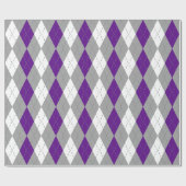 Paarse Houtskool Donkergrijs Wit XL Argyle Cadeaupapier (Vlak)