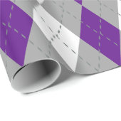 Paarse Houtskool Donkergrijs Wit XL Argyle Cadeaupapier (Rol Hoek)