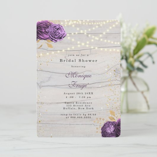 Paarse houtskoord van licht Vrijgezellenfeest Kaart (Staand voorkant)