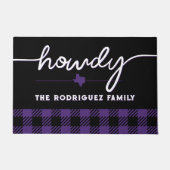 Paarse Howdy Buffalo Plaid Deurmat (Voorkant)