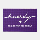 Paarse Howdy Houndstooth Deurmat (Voorkant)