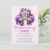 Paarse Hues Housewarming Party Kaart (Staand voorkant)