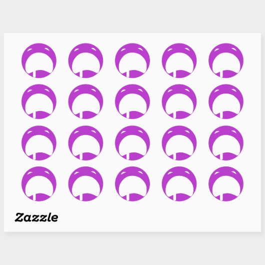 Paarse Huilende Emoticon Ronde Sticker (Vel)