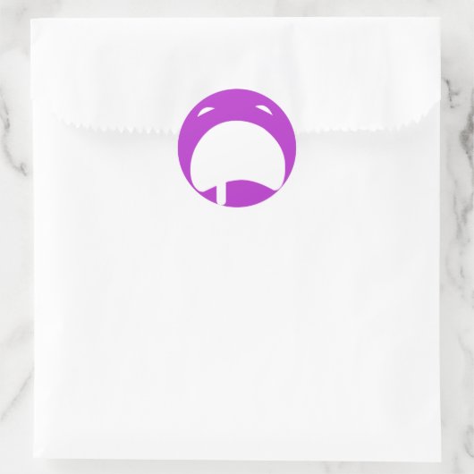 Paarse Huilende Emoticon Ronde Sticker (Tas)