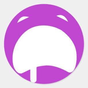 Paarse Huilende Emoticon Ronde Sticker