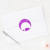 Paarse Huilende Emoticon Ronde Sticker (Envelop)