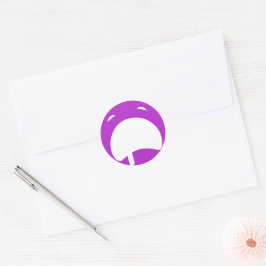 Paarse Huilende Emoticon Ronde Sticker (Envelop)