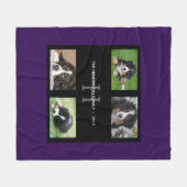 Paarse huisdieren kinder monogram 4 fotocollage fleece deken (Voorkant (Horizontaal))