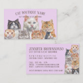 Paarse huiskatten visitekaartje (Voorkant / Achterkant)