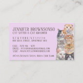 Paarse huiskatten visitekaartje (Achterkant)