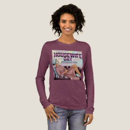 Paarse Huisvrouwendag T-shirt met Lange Mouwen