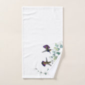 Paarse Hummingbird Birds Flowers Bath Towel Set Bad Handdoek (Handdoek)