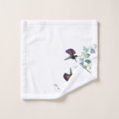 Paarse Hummingbird Birds Flowers Bath Towel Set Bad Handdoek (Wasdoekje)