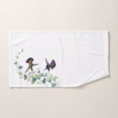 Paarse Hummingbird Birds Flowers Bath Towel Set Bad Handdoek (Handdoek)