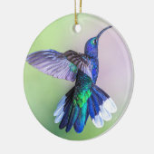 Paarse Hummingbird Flying Monogram Name Keramisch Ornament (Links)