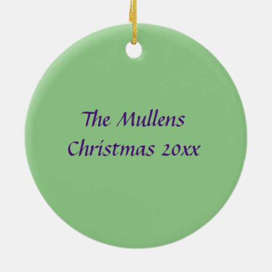 Paarse Hummingbird Flying Monogram Name Keramisch Ornament (Achterkant)