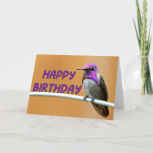 Paarse Hummingbird Foto Happy Birthday Card Bedankkaart
