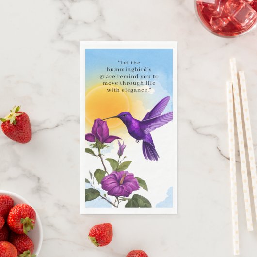 Paarse Hummingbird Papier servet (Insitu)