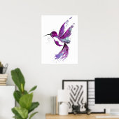 Paarse Hummingbird Poster (Thuiskantoor)