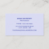 Paarse Hummingbird Visitekaartje (Achterkant)