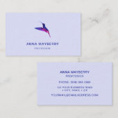 Paarse Hummingbird Visitekaartje (Voorkant / Achterkant)