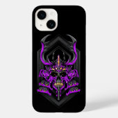 Paarse Hunter Samurai Skull Case-Mate iPhone Case (Achterkant)