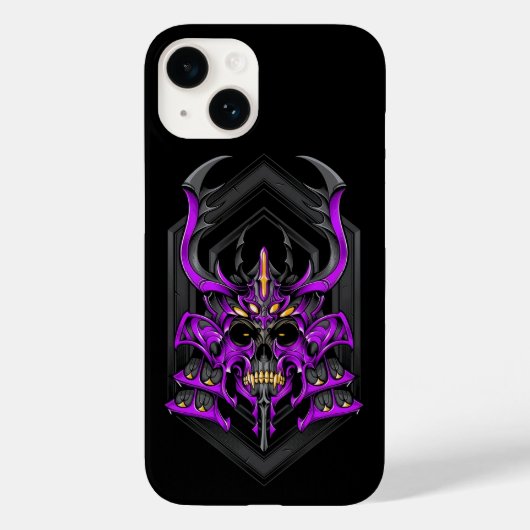 Paarse Hunter Samurai Skull Case-Mate iPhone Case (Achterkant)