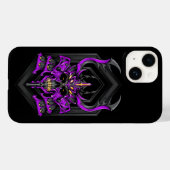 Paarse Hunter Samurai Skull Case-Mate iPhone Case (Achterkant (horizontaal))