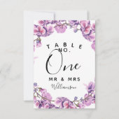 paarse huwelijks Tafel Nummer feest/huwelijk Kaart (Voorkant)