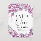 paarse huwelijks Tafel Nummer feest/huwelijk Kaart (Voorkant / Achterkant)