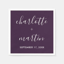 Paarse huwelijksdouche servet