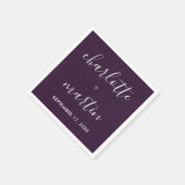 Paarse huwelijksdouche servet (Hoek)