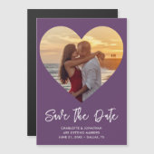 Paarse huwelijksfoto sparen de datum magnetische K (Voorkant / Achterkant)