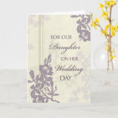 Paarse Huwelijkskaart voor Dochter Felicitaties Kaart (Gele Bloem)
