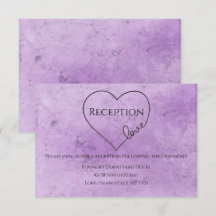 Paarse huwelijksreceptie vintage waterverf hart